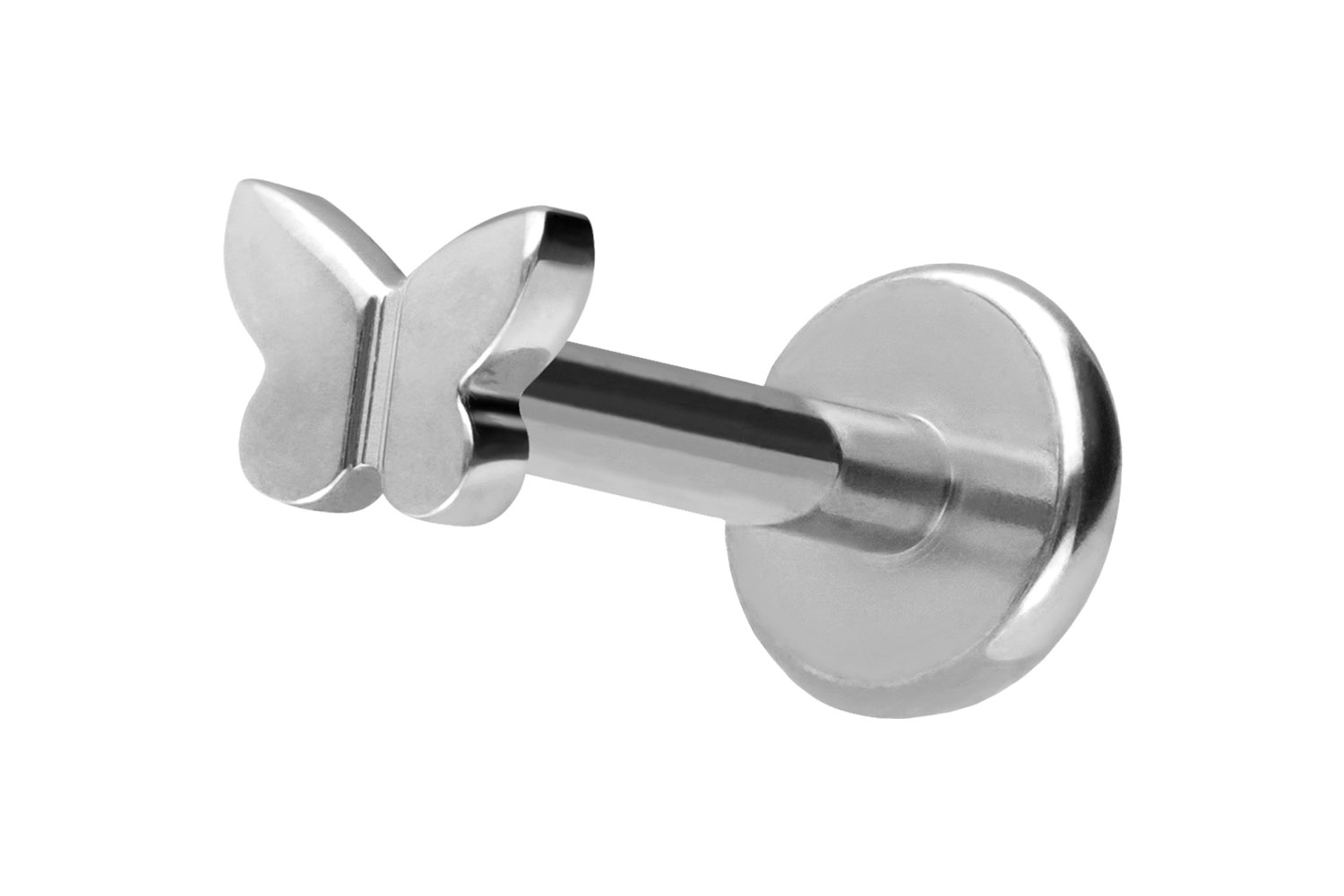 Titan Labret Piercing mit Push Fit SCHMETTERLING